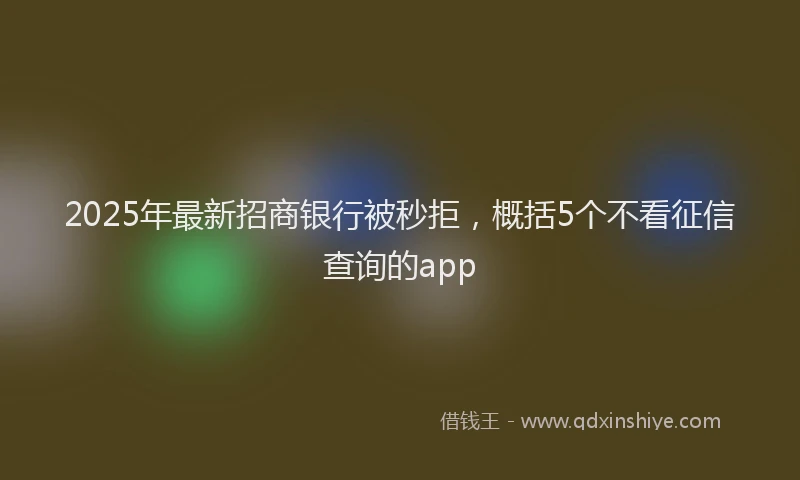2025年最新招商银行被秒拒，概括5个不看征信查询的app