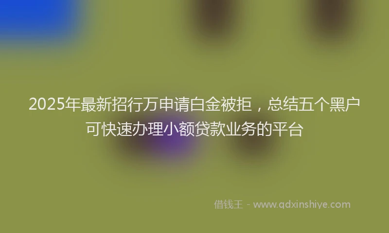 2025年最新招行万申请白金被拒，总结五个黑户可快速办理小额贷款业务的平台
