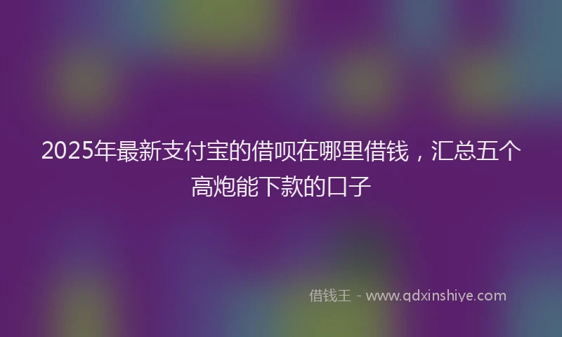 2025年最新支付宝的借呗在哪里借钱，汇总五个高炮能下款的口子
