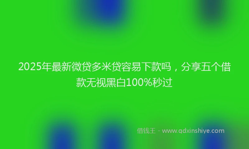 2025年最新微贷多米贷容易下款吗，分享五个借款无视黑白100%秒过