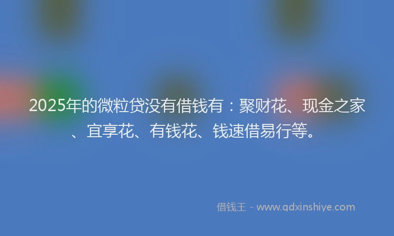 2025年的微粒贷没有借钱有：聚财花、现金之家、宜享花、有钱花、钱速借易行等。