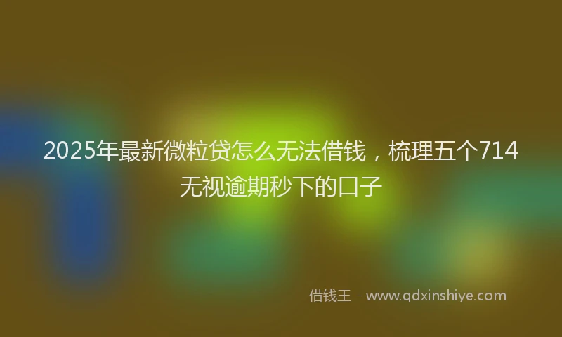 2025年最新微粒贷怎么无法借钱，梳理五个714无视逾期秒下的口子