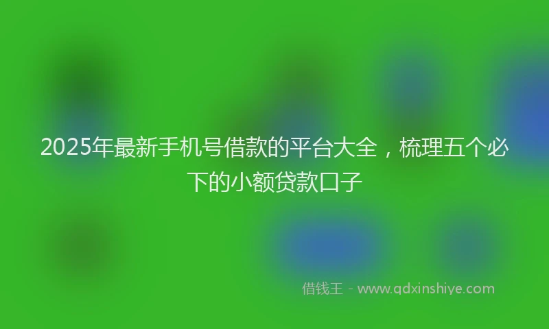 2025年最新手机号借款的平台大全，梳理五个必下的小额贷款口子