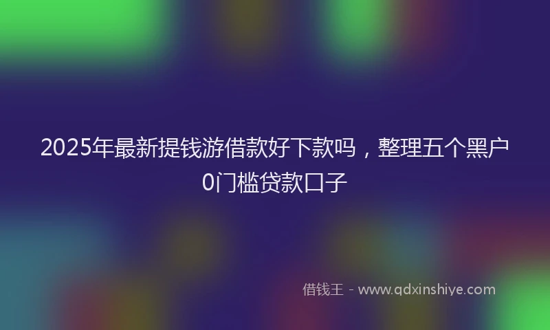 2025年最新提钱游借款好下款吗，整理五个黑户0门槛贷款口子