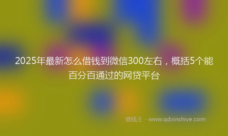 2025年最新怎么借钱到微信300左右，概括5个能百分百通过的网贷平台