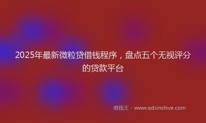 2025年最新微粒贷借钱程序，盘点五个无视评分的贷款平台