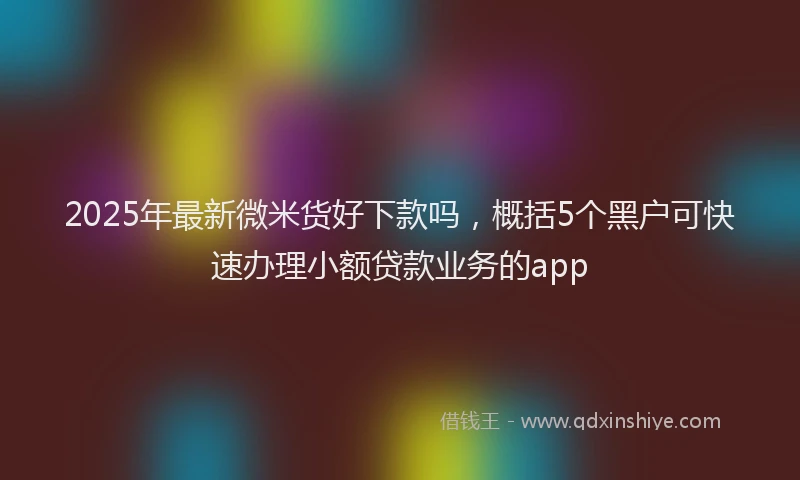 2025年最新微米货好下款吗，概括5个黑户可快速办理小额贷款业务的app