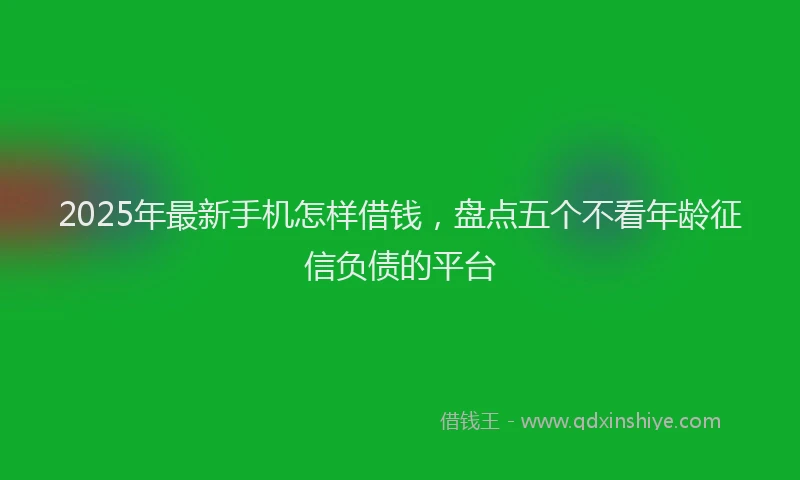 2025年最新手机怎样借钱，盘点五个不看年龄征信负债的平台