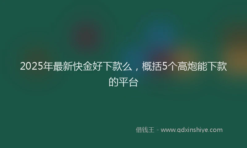 2025年最新快金好下款么，概括5个高炮能下款的平台
