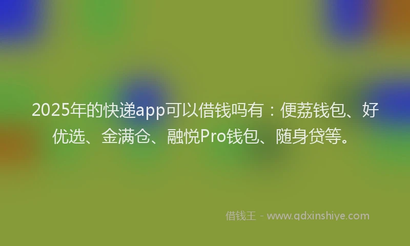 2025年的快递app可以借钱吗有：便荔钱包、好优选、金满仓、融悦Pro钱包、随身贷等。