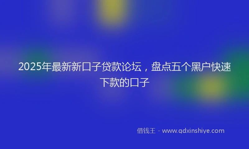 2025年最新新口子贷款论坛，盘点五个黑户快速下款的口子