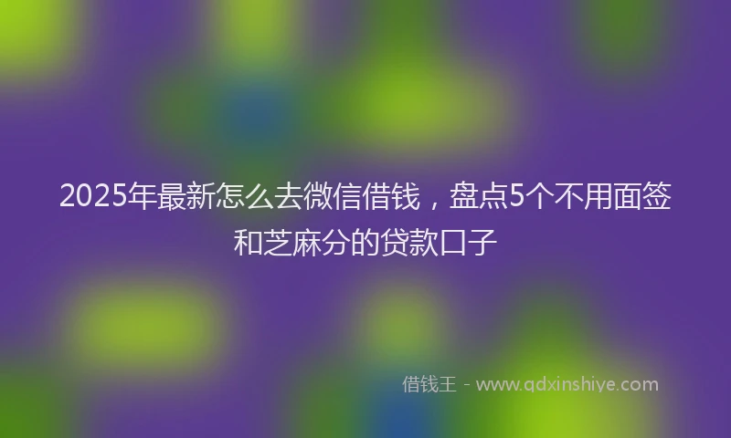 2025年最新怎么去微信借钱，盘点5个不用面签和芝麻分的贷款口子