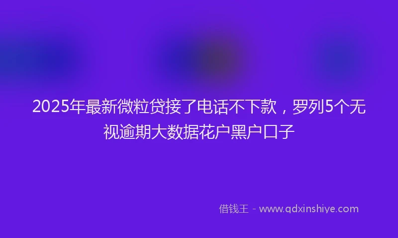 2025年最新微粒贷接了电话不下款，罗列5个无视逾期大数据花户黑户口子