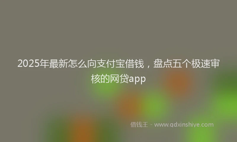 2025年最新怎么向支付宝借钱，盘点五个极速审核的网贷app