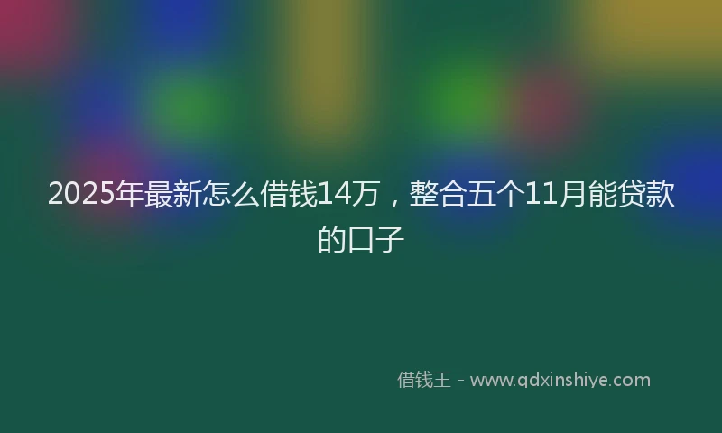2025年最新怎么借钱14万，整合五个11月能贷款的口子
