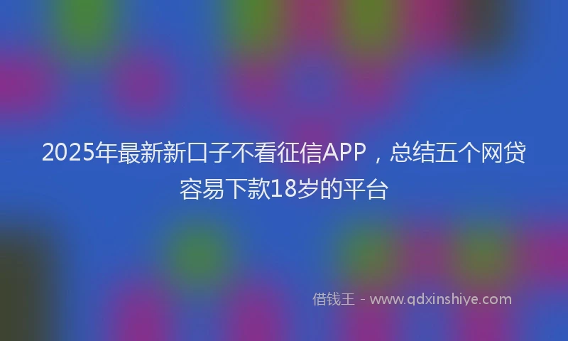 2025年最新新口子不看征信APP，总结五个网贷容易下款18岁的平台