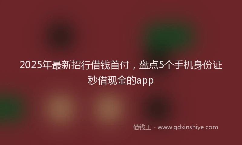 2025年最新招行借钱首付，盘点5个手机身份证秒借现金的app