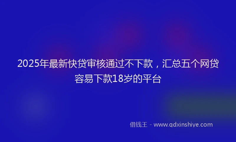 2025年最新快贷审核通过不下款，汇总五个网贷容易下款18岁的平台