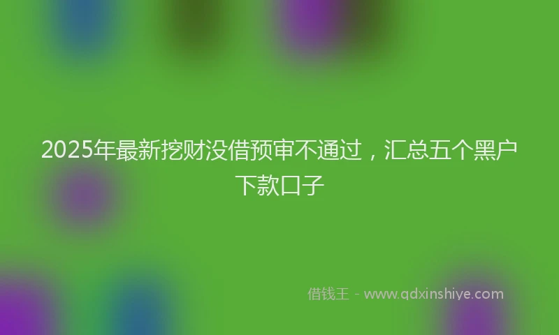 2025年最新挖财没借预审不通过，汇总五个黑户下款口子