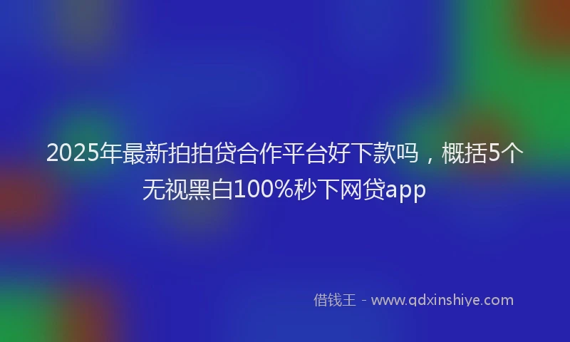 2025年最新拍拍贷合作平台好下款吗，概括5个无视黑白100%秒下网贷app