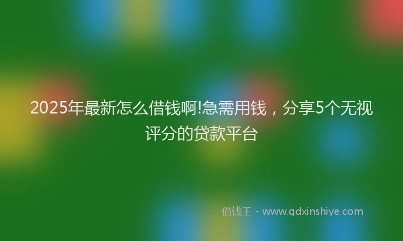 2025年最新怎么借钱啊!急需用钱，分享5个无视评分的贷款平台