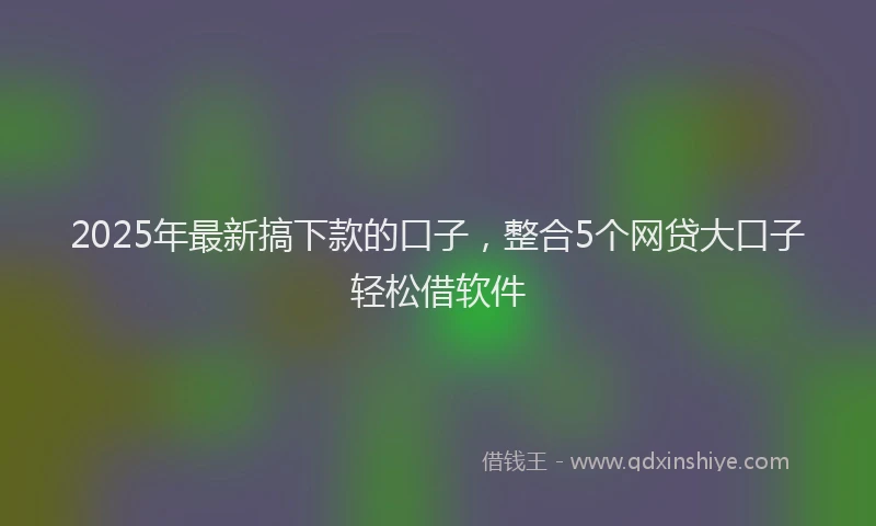2025年最新搞下款的口子，整合5个网贷大口子轻松借软件