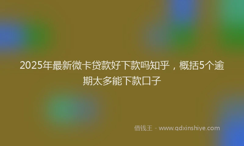 2025年最新微卡贷款好下款吗知乎，概括5个逾期太多能下款口子