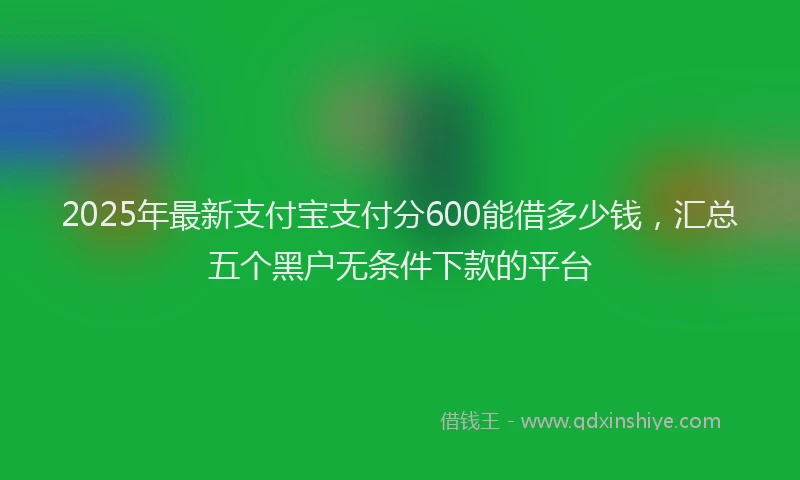 2025年最新支付宝支付分600能借多少钱，汇总五个黑户无条件下款的平台