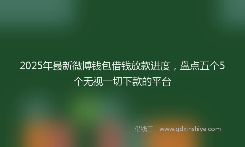 2025年最新微博钱包借钱放款进度，盘点五个5个无视一切下款的平台
