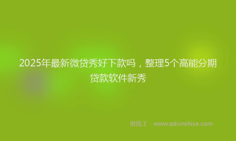 2025年最新微贷秀好下款吗，整理5个高能分期贷款软件新秀
