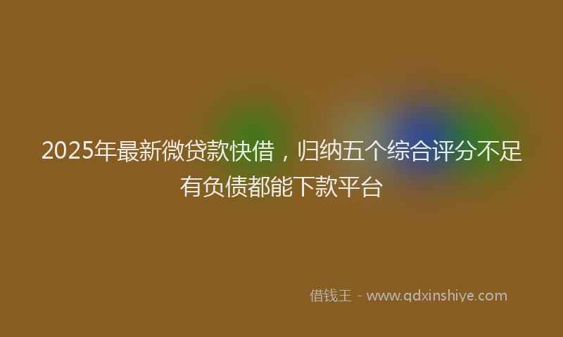 2025年最新微贷款快借，归纳五个综合评分不足有负债都能下款平台