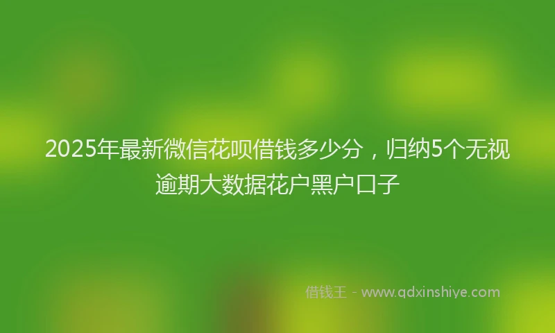 2025年最新微信花呗借钱多少分，归纳5个无视逾期大数据花户黑户口子