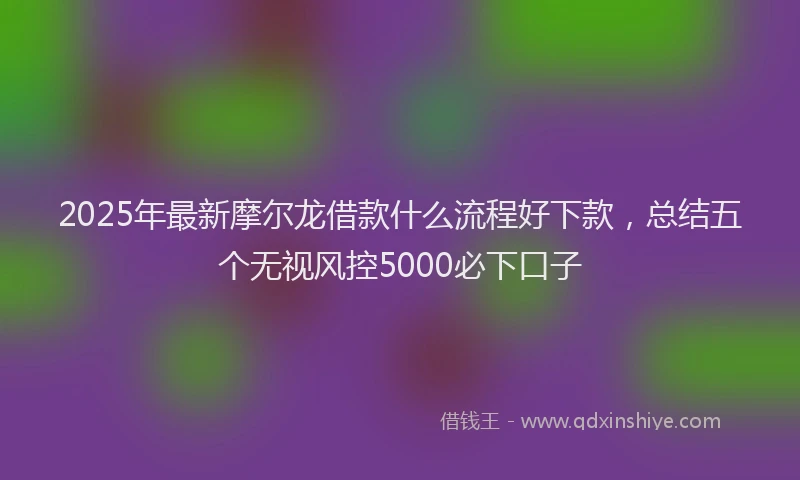 2025年最新摩尔龙借款什么流程好下款，总结五个无视风控5000必下口子