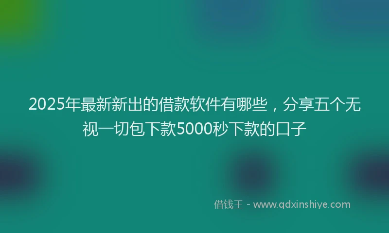 2025年最新新出的借款软件有哪些，分享五个无视一切包下款5000秒下款的口子