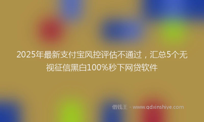 2025年最新支付宝风控评估不通过，汇总5个无视征信黑白100%秒下网贷软件