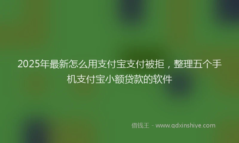 2025年最新怎么用支付宝支付被拒，整理五个手机支付宝小额贷款的软件