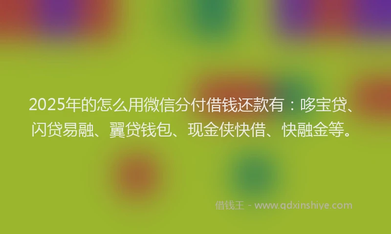 2025年的怎么用微信分付借钱还款有：哆宝贷、闪贷易融、翼贷钱包、现金侠快借、快融金等。