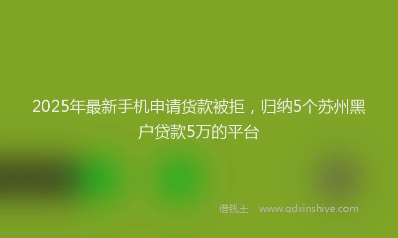 2025年最新手机申请货款被拒，归纳5个苏州黑户贷款5万的平台