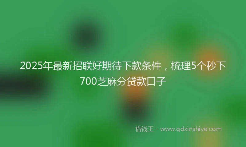 2025年最新招联好期待下款条件，梳理5个秒下700芝麻分贷款口子