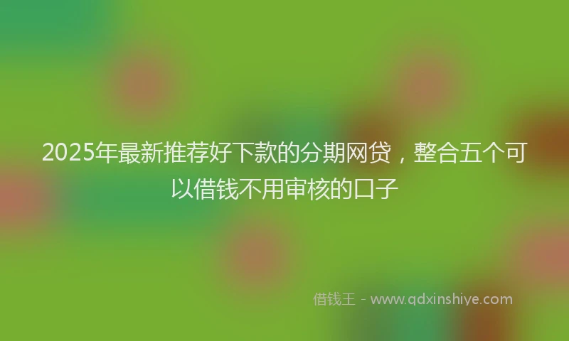 2025年最新推荐好下款的分期网贷，整合五个可以借钱不用审核的口子