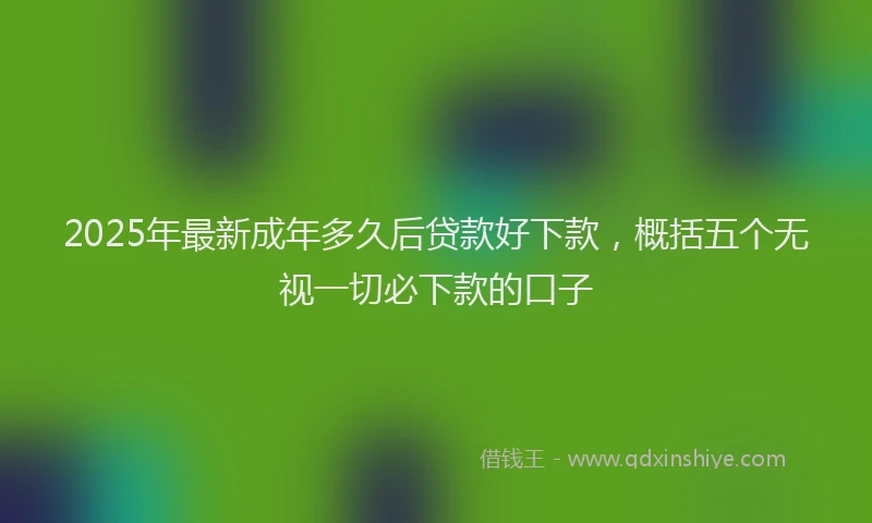 2025年最新成年多久后贷款好下款，概括五个无视一切必下款的口子