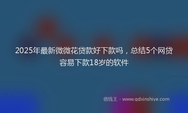 2025年最新微微花贷款好下款吗，总结5个网贷容易下款18岁的软件