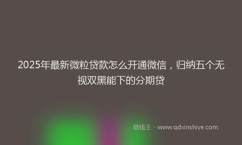 2025年最新微粒贷款怎么开通微信，归纳五个无视双黑能下的分期贷