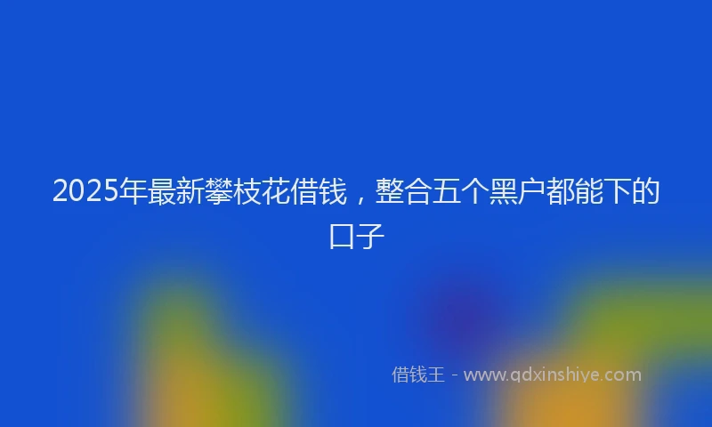 2025年最新攀枝花借钱，整合五个黑户都能下的口子
