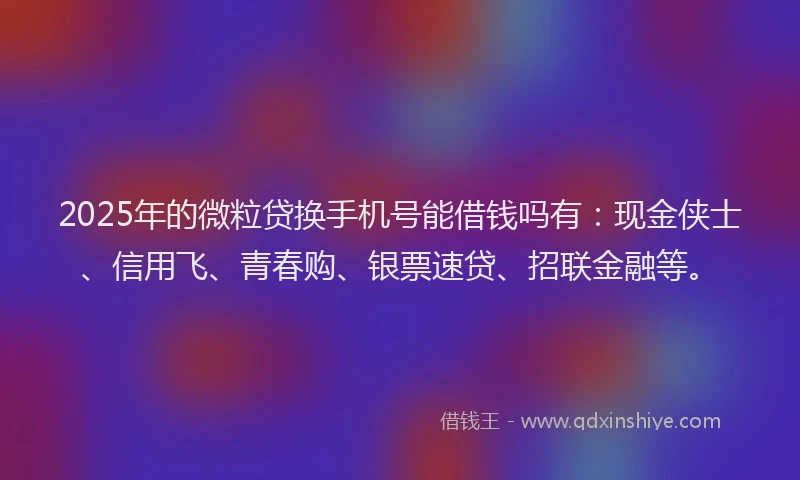 2025年的微粒贷换手机号能借钱吗有：现金侠士、信用飞、青春购、银票速贷、招联金融等。