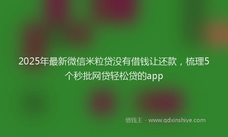 2025年最新微信米粒贷没有借钱让还款，梳理5个秒批网贷轻松贷的app