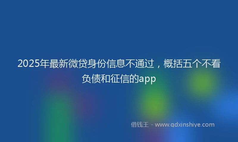 2025年最新微贷身份信息不通过，概括五个不看负债和征信的app