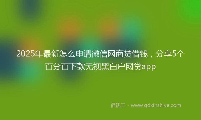 2025年最新怎么申请微信网商贷借钱，分享5个百分百下款无视黑白户网贷app