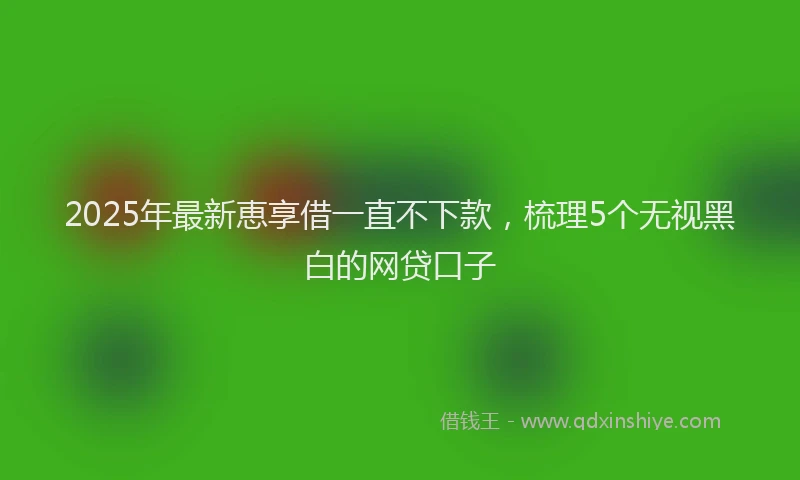 2025年最新恵享借一直不下款，梳理5个无视黑白的网贷口子