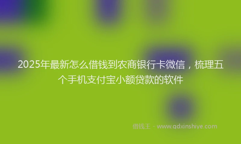 2025年最新怎么借钱到农商银行卡微信，梳理五个手机支付宝小额贷款的软件